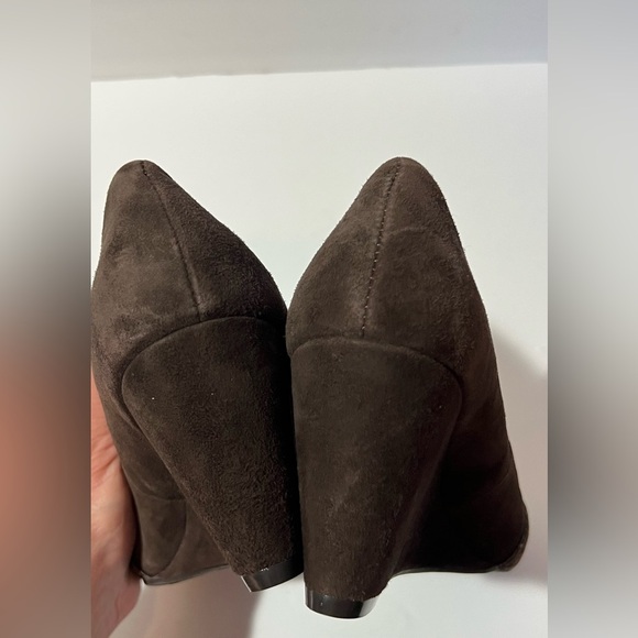 Isaac Mizrah Live Imkalma Brown Wedge Slip On Shoes Cute Bowtie 6M - Picture 10 of 13